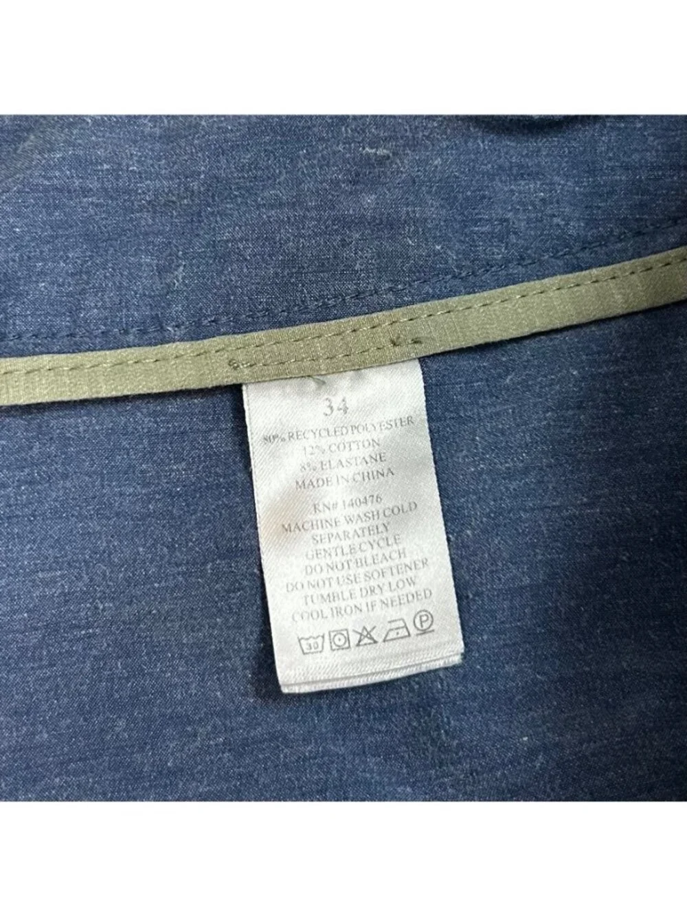 Faherty All Day Shorts Blue Stretch Drawstring Casual Performance Size 34 Men's